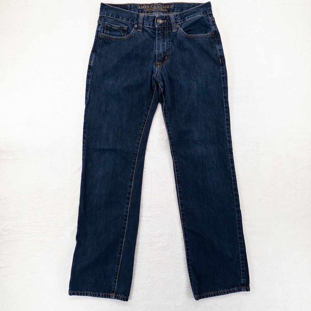 American Eagle Mens Jeans 30x32 Blue Dark Wash Original Straight Leg Classic